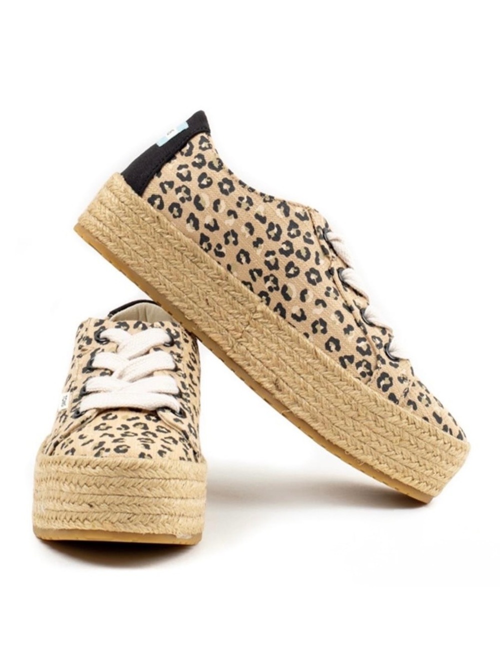 NWT TOMS Cassiah Platform Espadrille Sneakers Leopard Print size 8.5